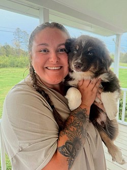 Odin happy at home with his new Mom