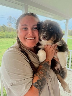 Odin happy at home with his new Mom