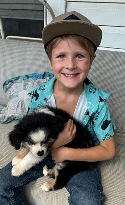 Jaxon and his fur brother Memphis