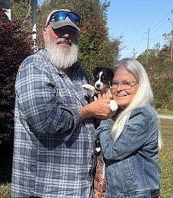 The Williams family with Molly