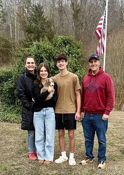 Maverick was adopted by the Abat family of Ft. Mill, SC